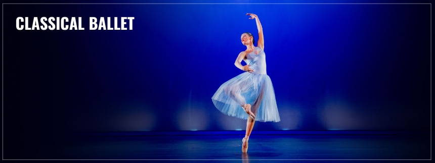 Dancer performs classical ballet