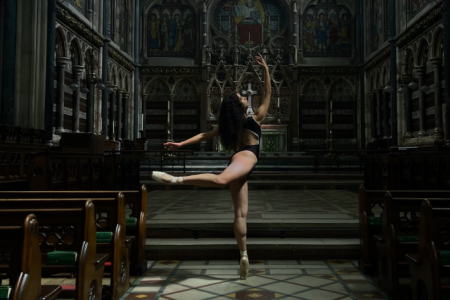 Nika Shlomi performs in Oxford's Keble College Chapel in Oxford, England. 